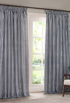 Hebden Pencil Pleat, Navy - Ready Made Curtains